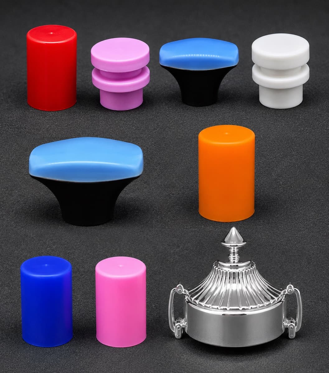 Disc-top and flip closures in red, pink, blue, white and orange